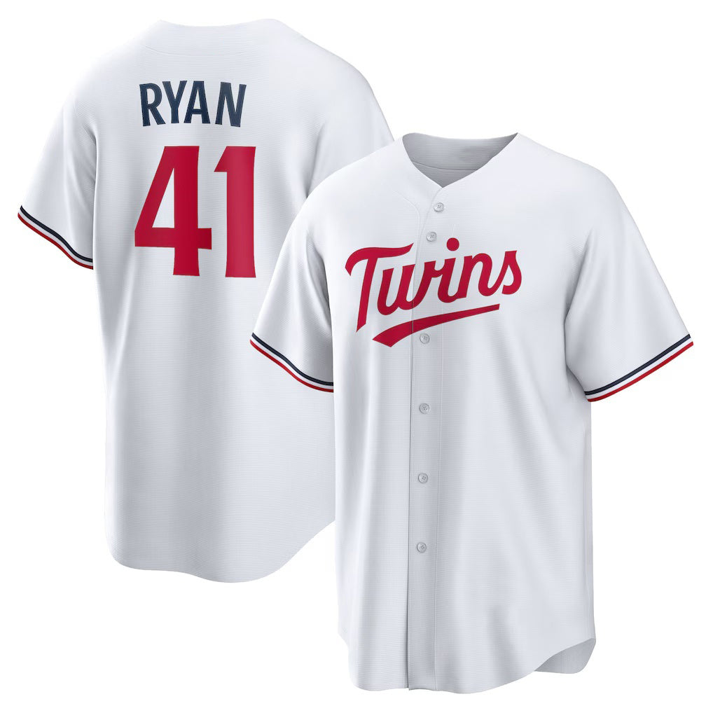 Minnesota Twins #41 Joe Ryan White CONTON Home Replica Player Jersey