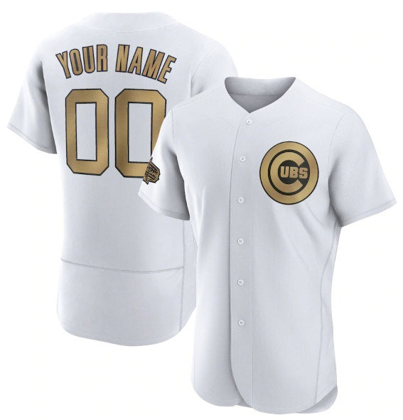 Custom Chicago Cubs Active Player White CONTON 2022 All-Star Flex Base Stitched Jersey
