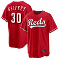 Cincinnati Reds #30 Ken Griffey Player Red CONTON Home Game Stitched Jerseys