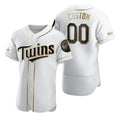 Custom Minnesota Twins White CONTON Stitched Flex Base Golden Edition Jersey