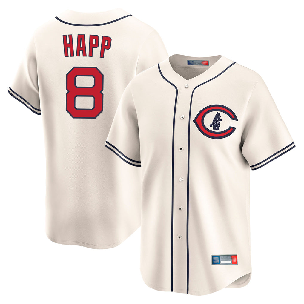 Chicago Cubs #8 Ian Happ Player Cream CONTON Field of Dreams Limited Home Game Stitched Jerseys