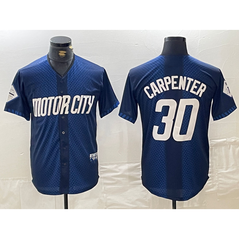 Detroit Tigers #30 Kerry Carpenter 2024 Navy CONTON City Connect Cool Base Limited Stitched Jersey