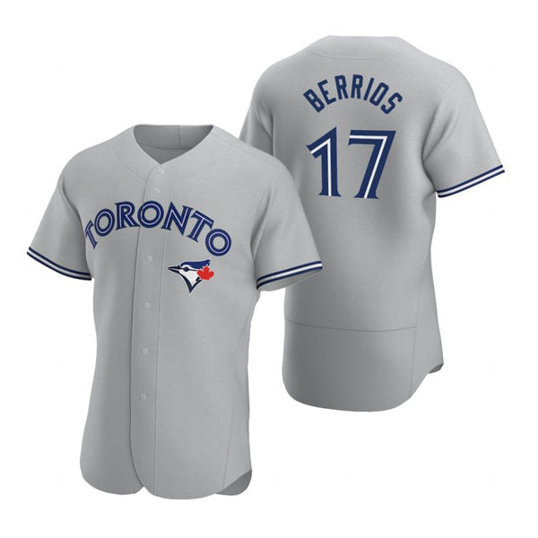 Toronto Blue Jays #17 Jose Berrios Gray CONTON Road Flex Base Player Jersey