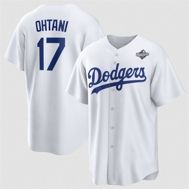 Los Angeles Dodgers #17 Shohei Ohtani White CONTON 2025 World Series Home Cool Base Stitched Jersey