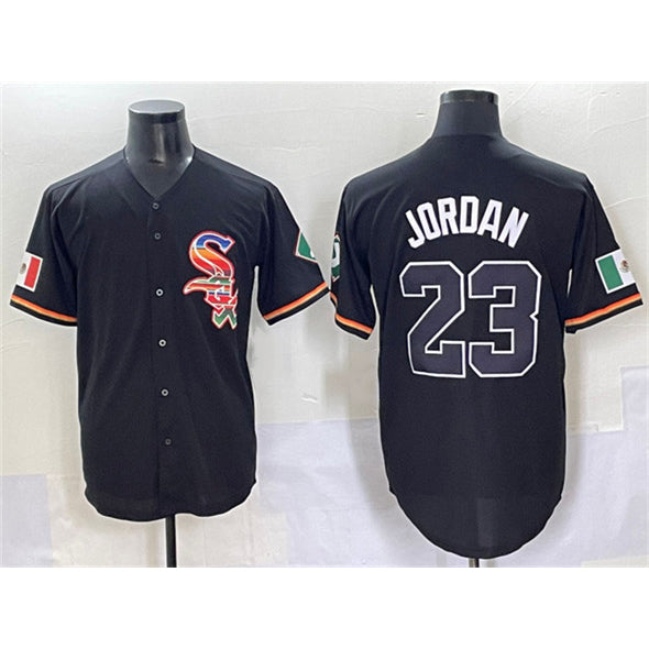 Chicago White Sox #23 Michael Jordan Black CONTON Mexico Limited Stitched Jersey