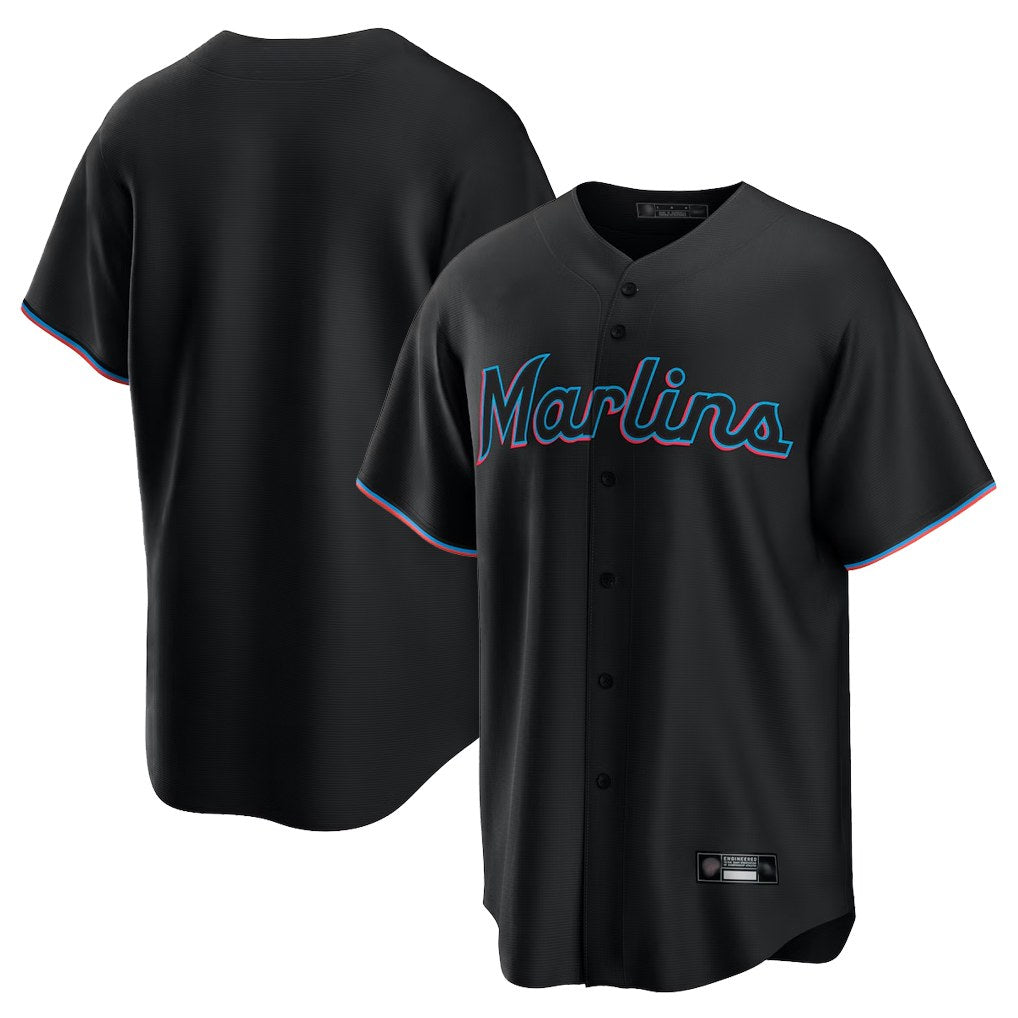 Miami Marlins Blank Player Black CONTON Home Game Stitched Jerseys