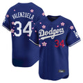 Los Angeles Dodgers #34 Fernando Valenzuela Player Royal CONTON Tokyo Series Vapor Premier Limited Stitched Jerseys