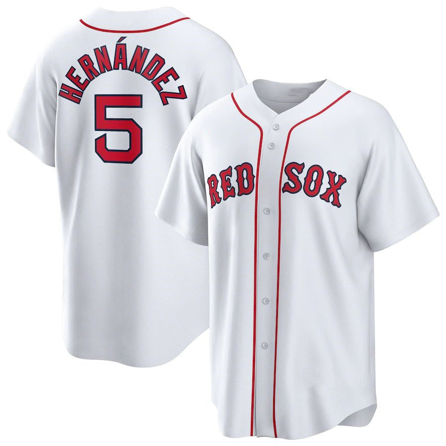 Boston Red Sox #5 Enrique Hernandez White CONTON Home Replica Player Jerseys