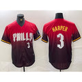 Philadelphia Phillies #3 Bryce Harper Red CONTON 2024 City Player Number Cool Base Jersey 2