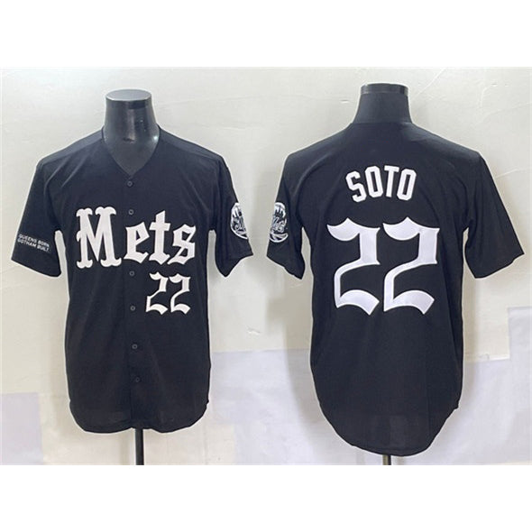 New York Mets #22 Juan Soto Black CONTON 'Gotham Gothic Edition' Vapor Premier Limited Stitched Jersey