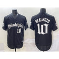 Philadelphia Phillies #10 J.T. Realmuto Black CONTON Gothic Vapor Limited Stitched Jersey