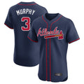 Atlanta Braves #3 Dale Murphy Player Navy CONTON Limited Elite Home Game Stitched Jerseys