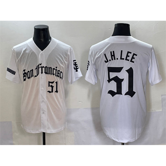 San Francisco Giants #51 Jung Hoo Lee White CONTON 'Gothic Fog Edition' Vapor Premier Limited Stitched Jersey