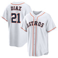 Houston Astros #21 Yainer Diaz White CONTON Home Replica Jersey
