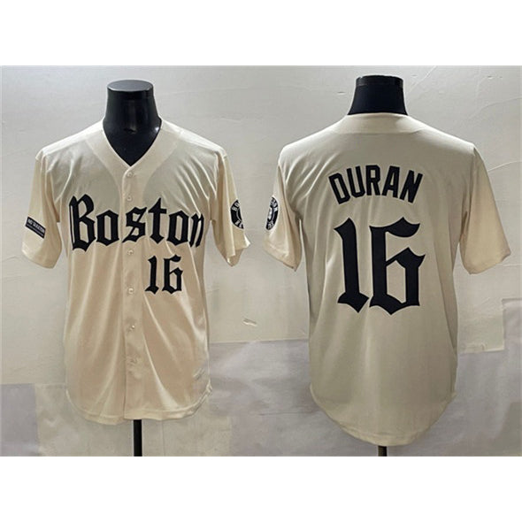Boston Red Sox #16 Jarren Duran Cream CONTON Gothic Vapor Limited Stitched Jersey