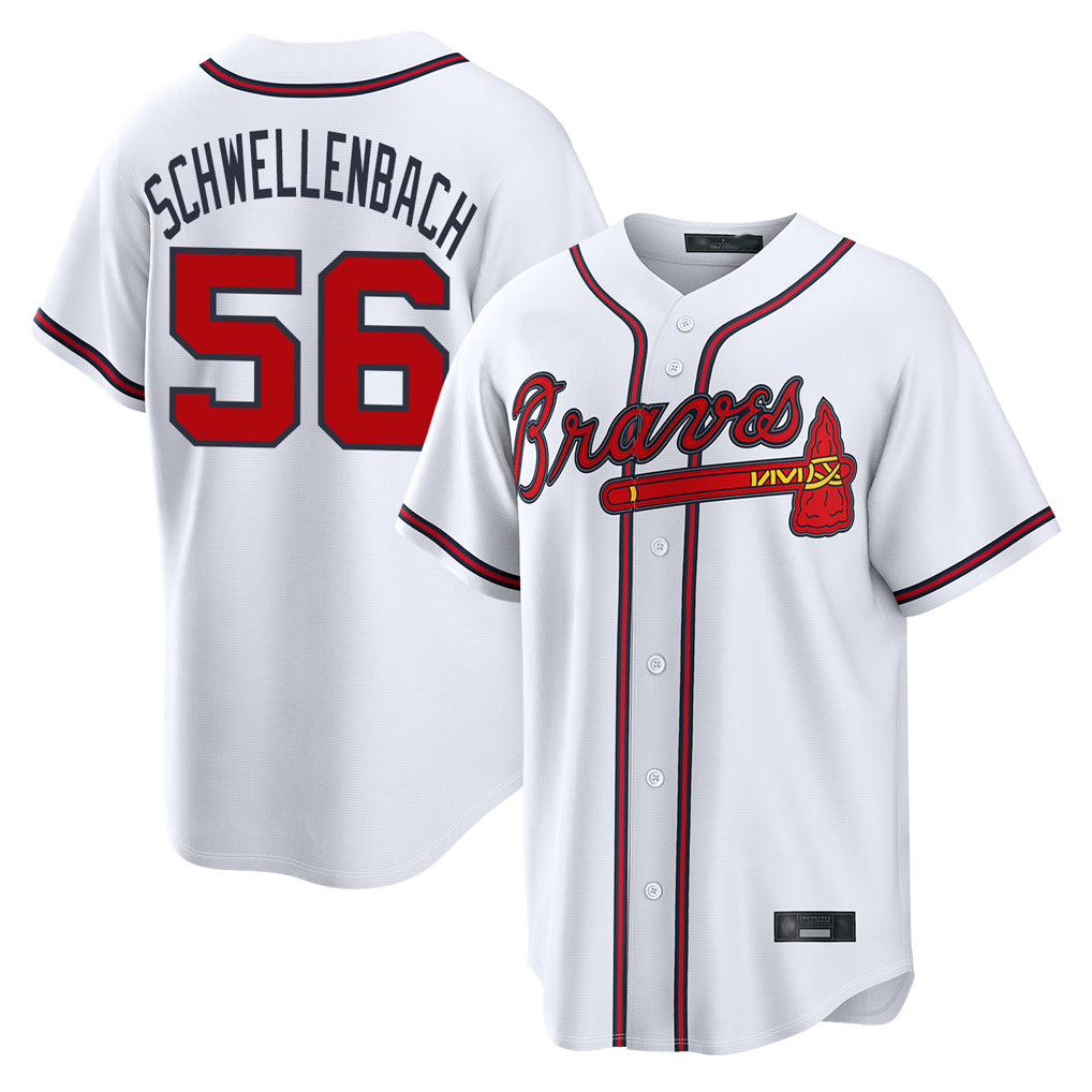 Atlanta Braves #56 Spencer Schwellenbach Player White CONTON Home Game Stitched Jerseys