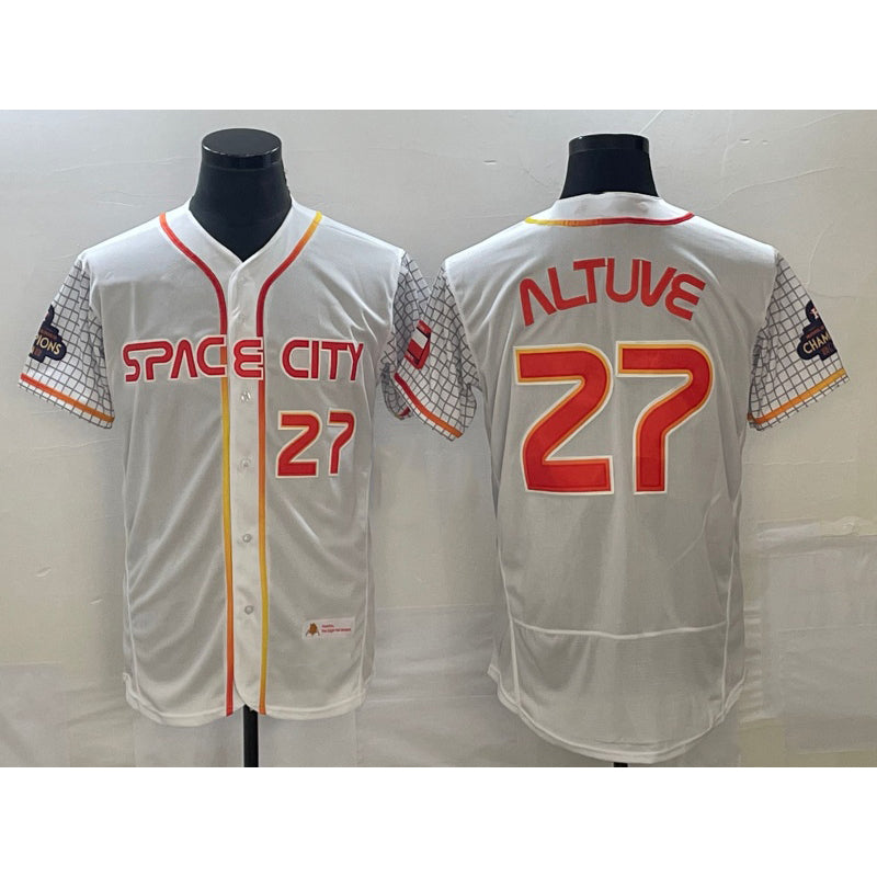 Houston Astros #27 Jose Altuve Number White CONTON 2023 City Connect Flex Base Stitched Jersey 2
