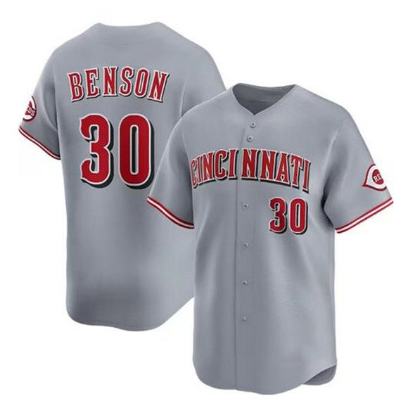 Cincinnati Reds #30 Will Benson Gray CONTON Road Limited Stitched Jersey