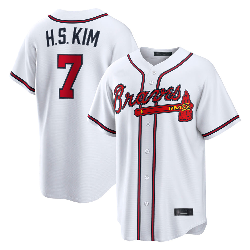 Atlanta Braves #7 Ha-Seong Kim Player White CONTON Home Game Stitched Jerseys