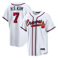 Atlanta Braves #7 Ha-Seong Kim Player White CONTON Home Game Stitched Jerseys