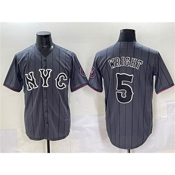 New York Mets #5 David Wright Navy CONTON City Connect Stitched Jersey