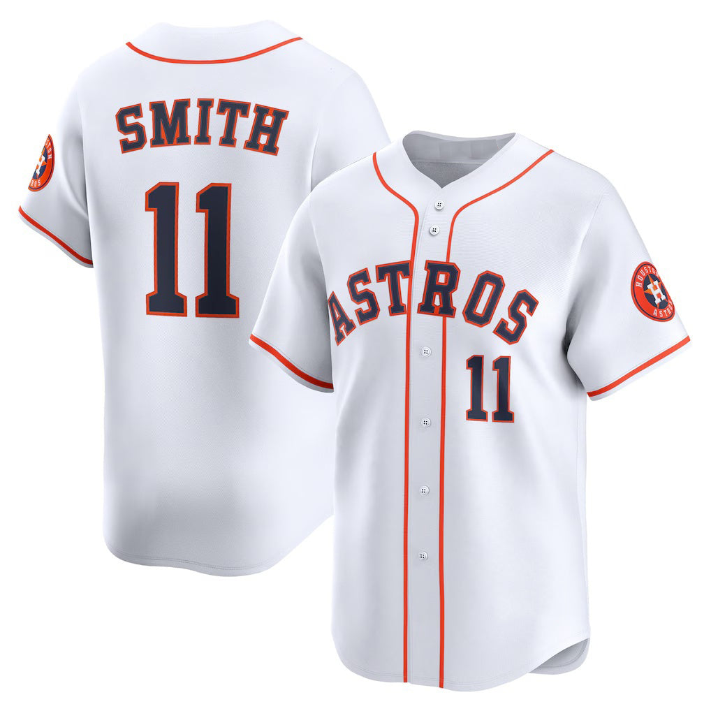 Houston Astros #11 Cam Smith White CONTON Home Limited Player Jersey