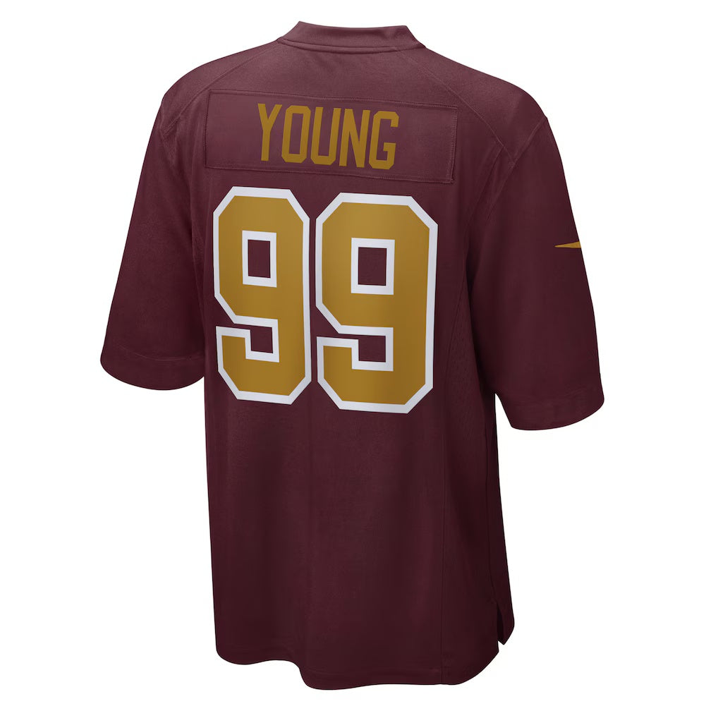W.Football Team #99 Chase Young Burgundy CONTON Alternate Game Jersey