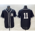 New York Yankees #11 Anthony Volpe No Name Black White CONTON Cool Base Stitched Jersey
