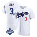 Los Angeles Dodgers #3 Edwin D¨ªaz Player Gold White CONTON World Series Meet 2026 Collection Stadium Limited Elite Stitched Jerseys