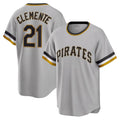 Pittsburgh Pirates #21 Roberto Clemente Gray CONTON Road Cooperstown Collection Player Jersey