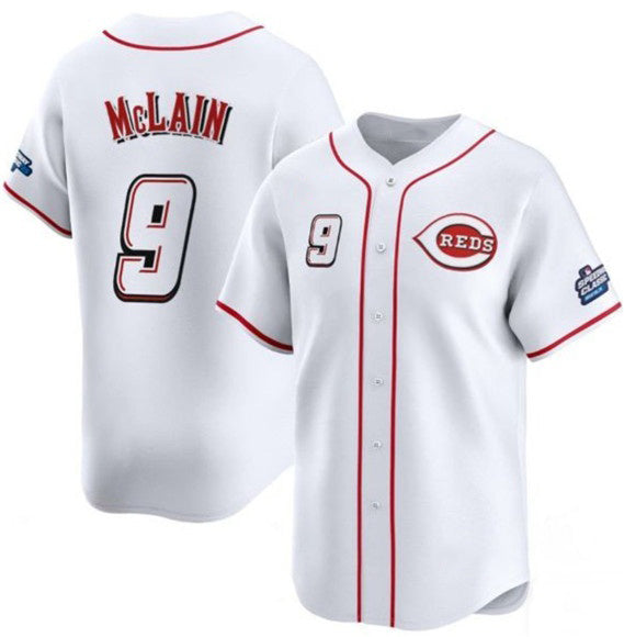 Cincinnati Reds #9 Matt McLain White CONTON 2025 Speedway Classic Home Limited Stitched Jersey