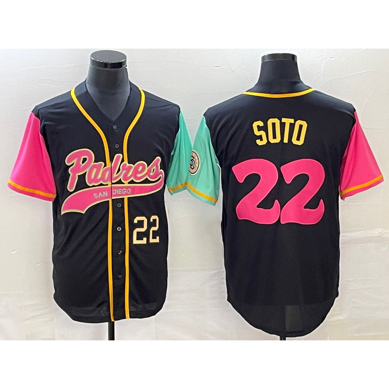 San Diego Padres #22 Juan Soto Number Black CONTON NEW 2023 City Connect Cool Base Stitched Jersey