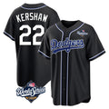 Los Angeles Dodgers #22 Clayton Kershaw Player Black CONTON World Series Carbon Limited Home Stitched Jerseys