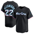 Miami Marlins #22 Sandy Alcantara Black CONTON Alternate Limited Player Jersey