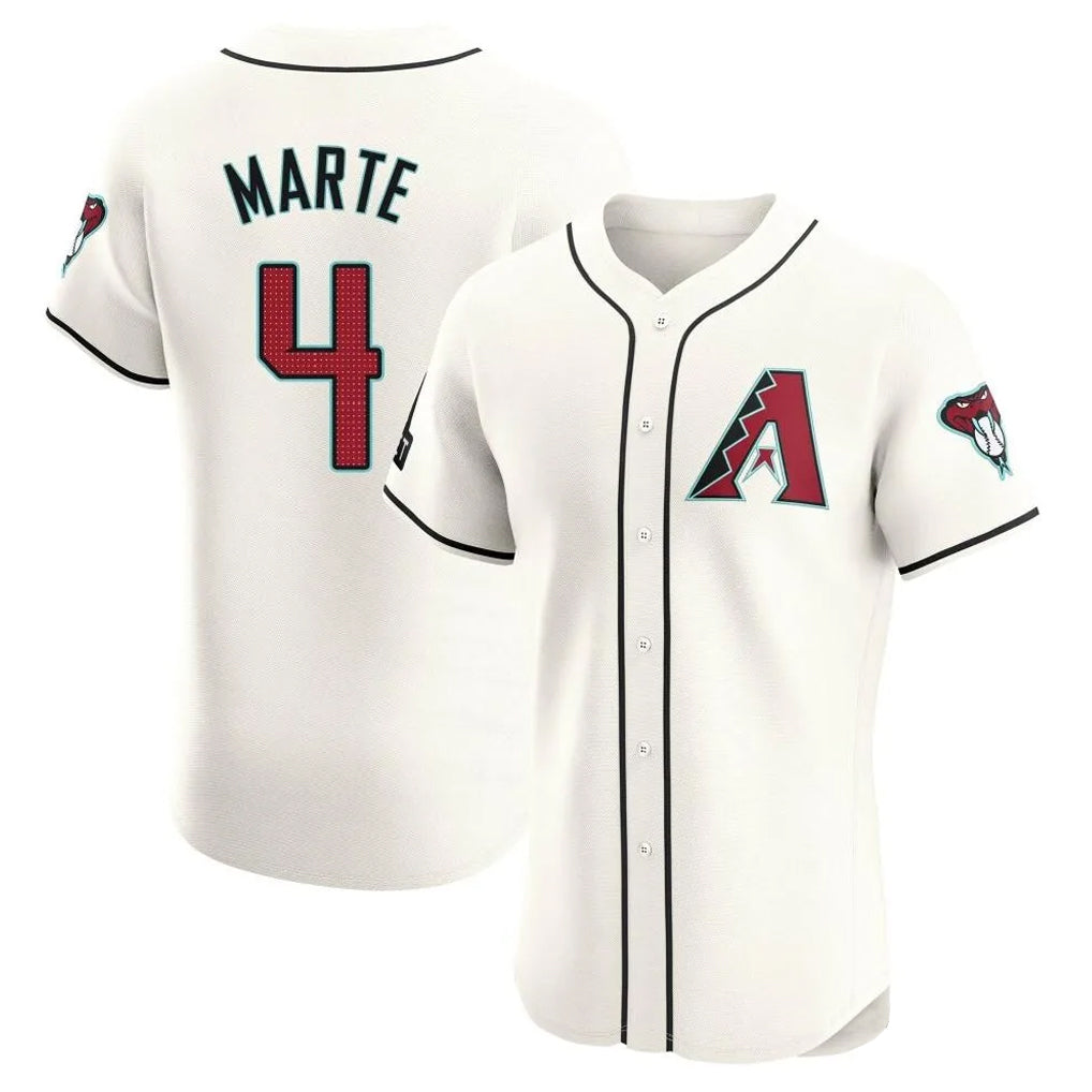 Arizona Diamondbacks #4 Ketel Marte Player Cream CONTON Limited Elite Home Game Stitched Jerseys