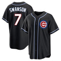 Chicago Cubs #7 Dansby Swanson Player Black CONTON Fashion Out Game Stitched Jerseys