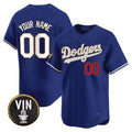 Custom Los Angeles Dodgers Vin Scully Patch Gold Trim Vapor Premier Limited Jersey ¨C Royal CONTON