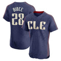 Cleveland Guardians #28 Tanner Bibee Player Navy CONTON City Connect Limited Elite Home Stitched Jerseys