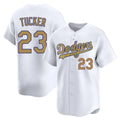 Los Angeles Dodgers #23 Kyle Tucker Player White Gold CONTON Collection Limited Home Stitched Jerseys