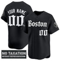 Custom Boston Red Sox ACTIVE PLAYER Black CONTON 'Retro Newspaper Edition' Vapor Premier Limited Stitched Jersey