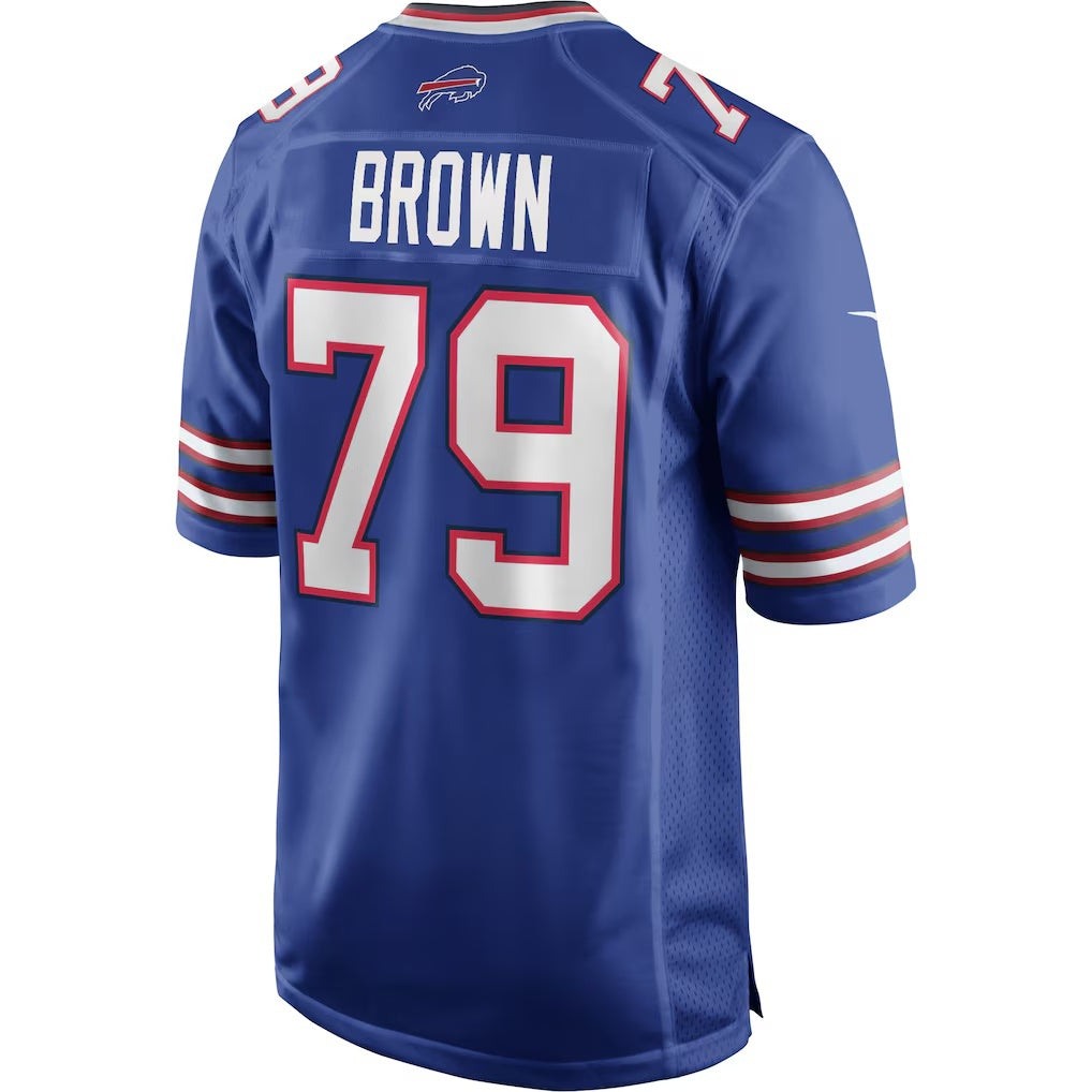 B.Bills #79 Ruben Brown Royal CONTON Game Retired Player Jersey