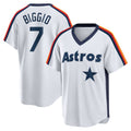 Houston Astros #7 Craig Biggio White CONTON Home Cooperstown Collection Logo Player Jersey