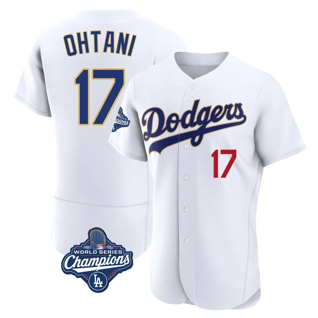Los Angeles Dodgers #17 Shohei Ohtani Player Gold White CONTON World Series Meet 2026 Collection Stadium Limited Elite Stitched Jerseys