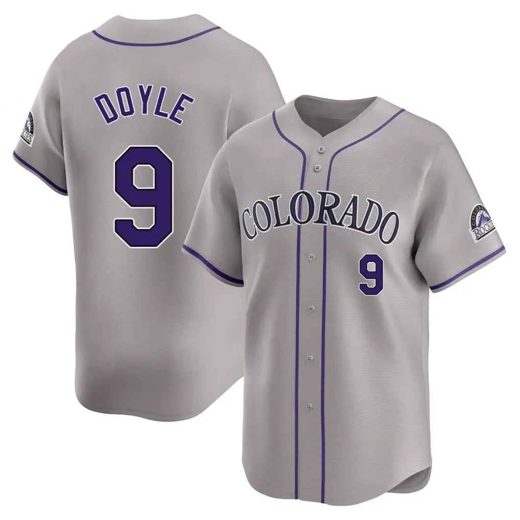 Colorado Rockies #9 Brenton Doyle Player Gray CONTON Limited Home Stitched Jerseys