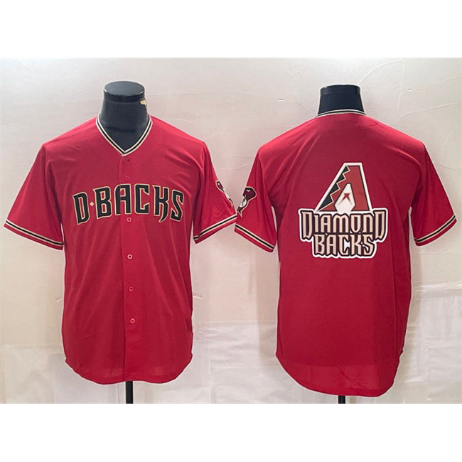 Arizona Diamondbacks Red CONTON Team Big Logo Cool Base Stitched Jerseys