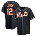 New York Mets #12 Francisco Lindor 2026 Black CONTON Out Stitched Jersey