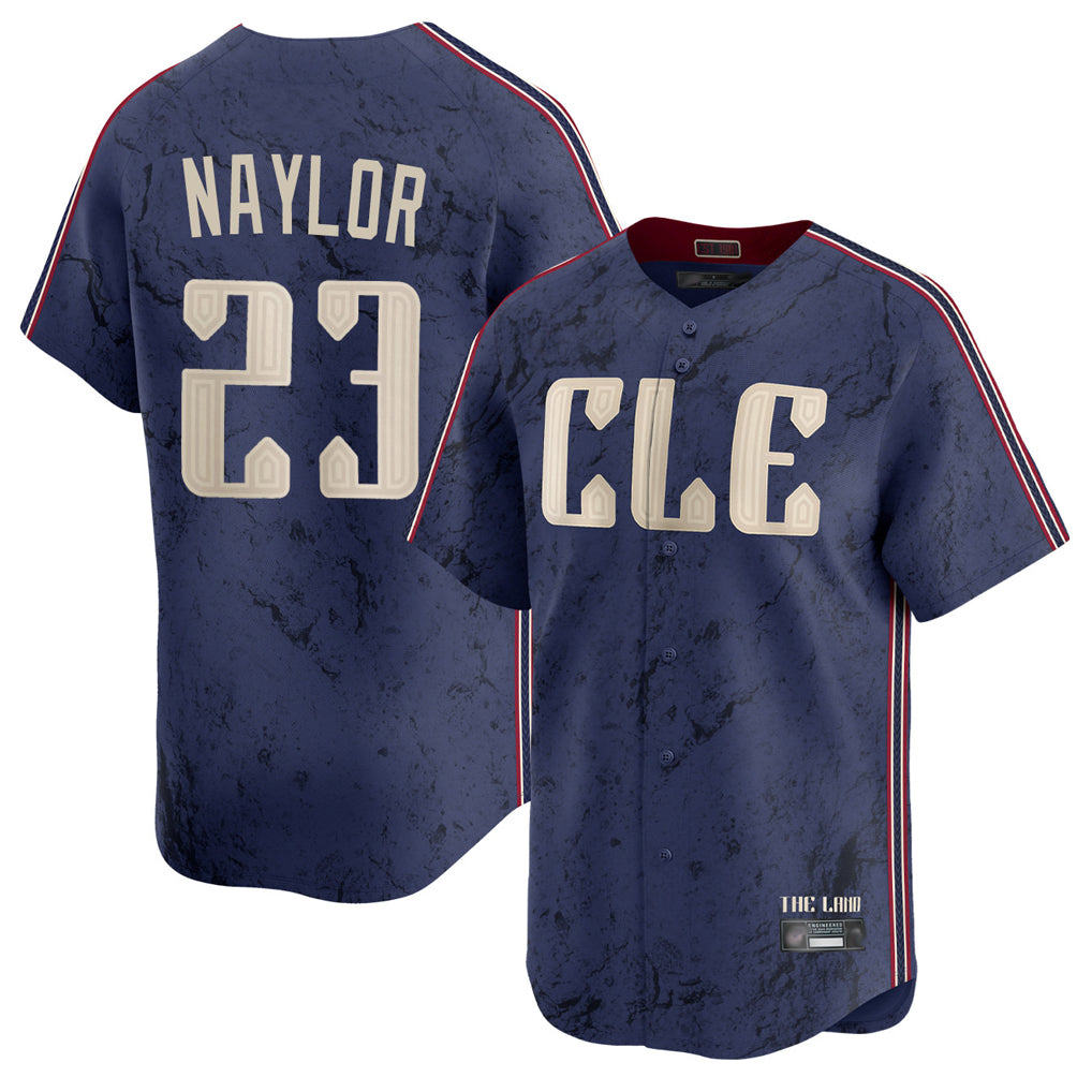 Cleveland Guardians #23 Bo Naylor Player Navy CONTON City Connect Limited Home Stitched Jerseys