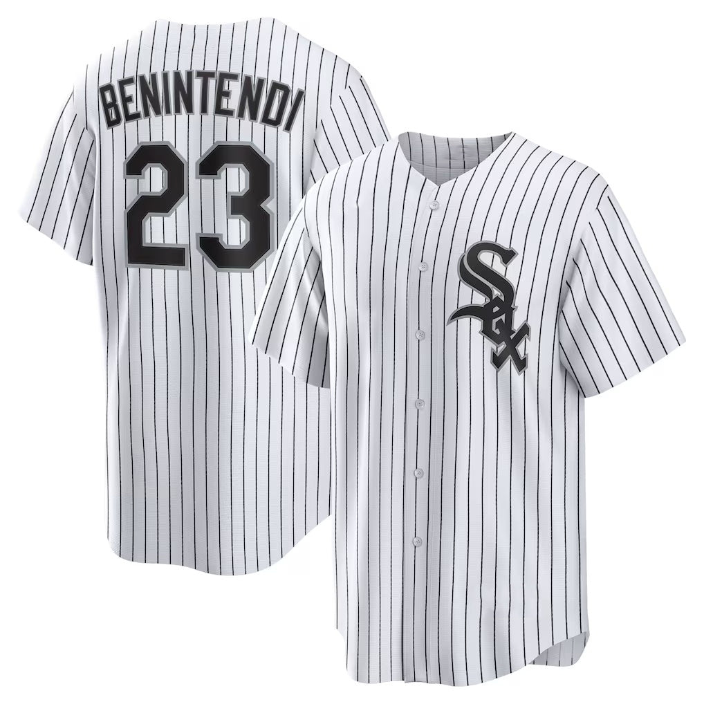 Chicago White Sox #23 Andrew Benintendi White-Black CONTON Home Official Player Jersey