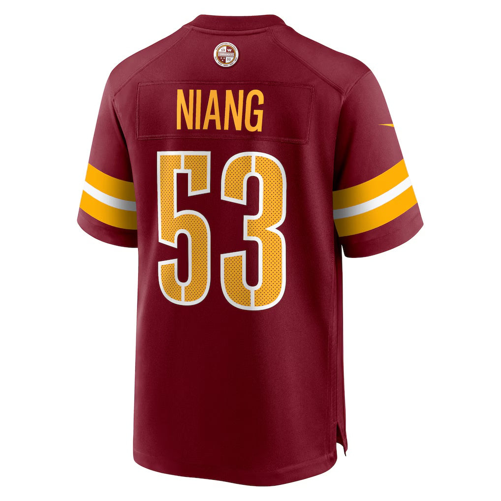 W.Commanders #53 Lucas Niang Burgundy CONTON Team Game Jersey