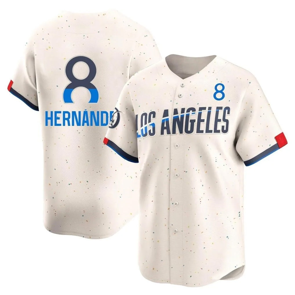 Los Angeles Dodgers #8 Enrique Hern¨¢ndez Player Cream CONTON City Connect Limited Home Stitched Jerseys